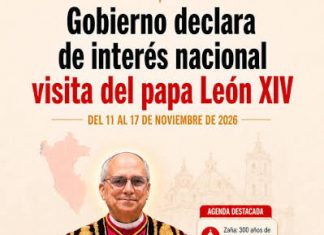El Gobierno de Perú declara la próxima visita de León XIV como «de interés nacional»